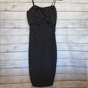 PEACH | Black/White Polka Dot Dress
